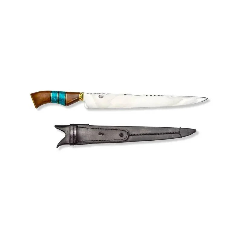 Brazilian-Flame-12-Stainless-Steel-Knife-Green-Wooden-Handle