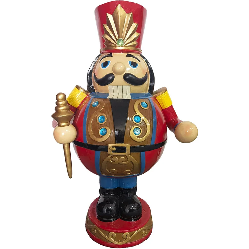 Christmas-Time-36inc-Resin-Golden-Nutcracker-Holding-Staff-with-LED-Lights