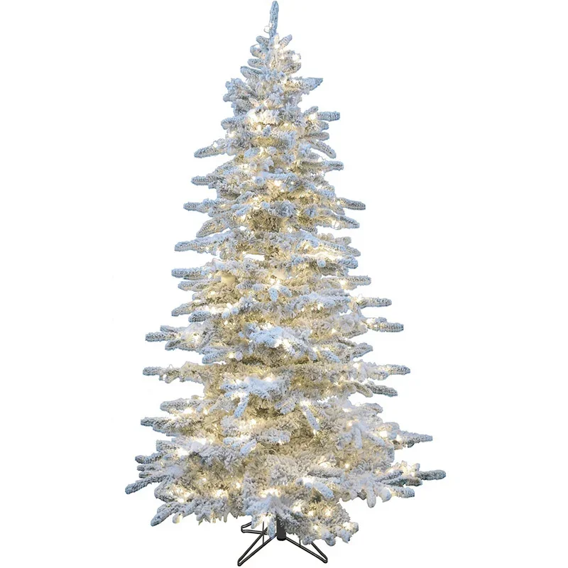 Christmas-Time-Snow-7-5ft-Silverado-Pine-Christmas-Tree-with-Clear-LED-Light-EZ-Connect