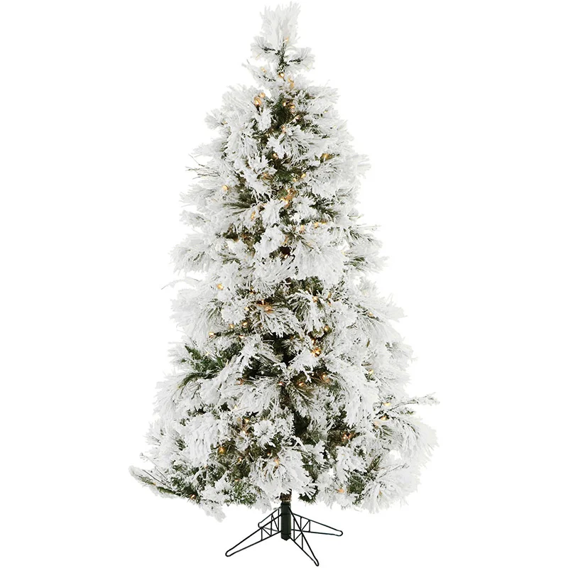 Christmas-Time-Snowy-6-5ft-Frosted-Fir-Christmas-Tree-with-Clear-Smart-Light-EZ-Connect