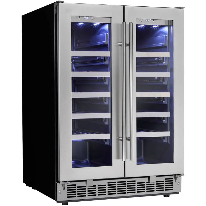 Danby-DWC047D1BSSPR-Silhouette-Black_Stainless-Steel-24_-Built-In-French-Door-Wine-Cooler-1