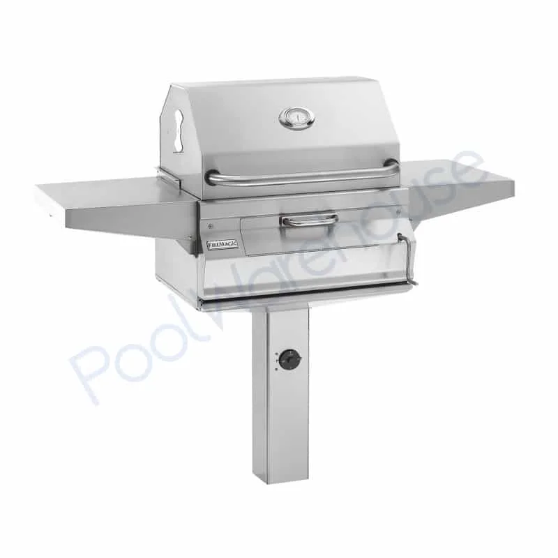 Fire-Magic-Legacy-Charcoal-24-in-In-Ground-Post-Grill-with-Smoker-Oven-Hood-01