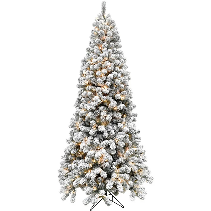 Fraser-Hill-Farm-12inc-Alaskan-Flocked-Christmas-Tree-Clear-Smart-Lights-EZ-Connect