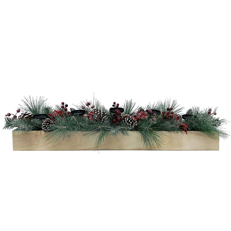Fraser-Hill-Farm-42inc-Candle-Holder-with-Frosted-Branches-Red-Berries-Plaid-Bows-Pinecones