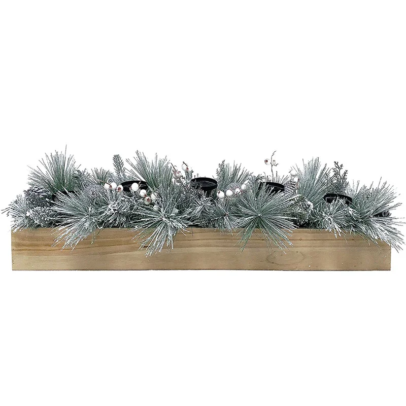 Fraser-Hill-Farm-42inc-Candle-Holder-with-Frosted-Pine-Branches-White-Berries-Ornament-Balls