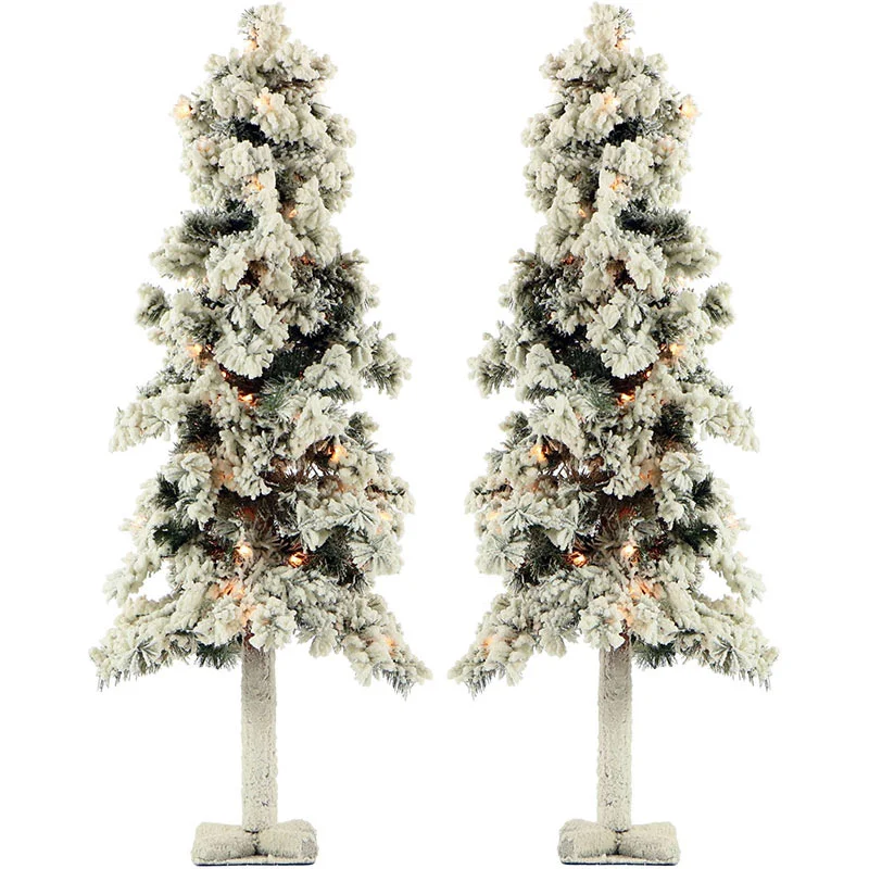 Fraser-Hill-Farm-4ft-Snowy-Alpine-Christmas-Tree-Set-with-Clear-Lights