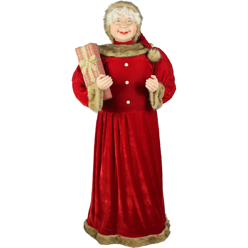 Fraser-Hill-Farm-59_-Mrs.-Claus-in-Red-Outfit-with-Gift-1