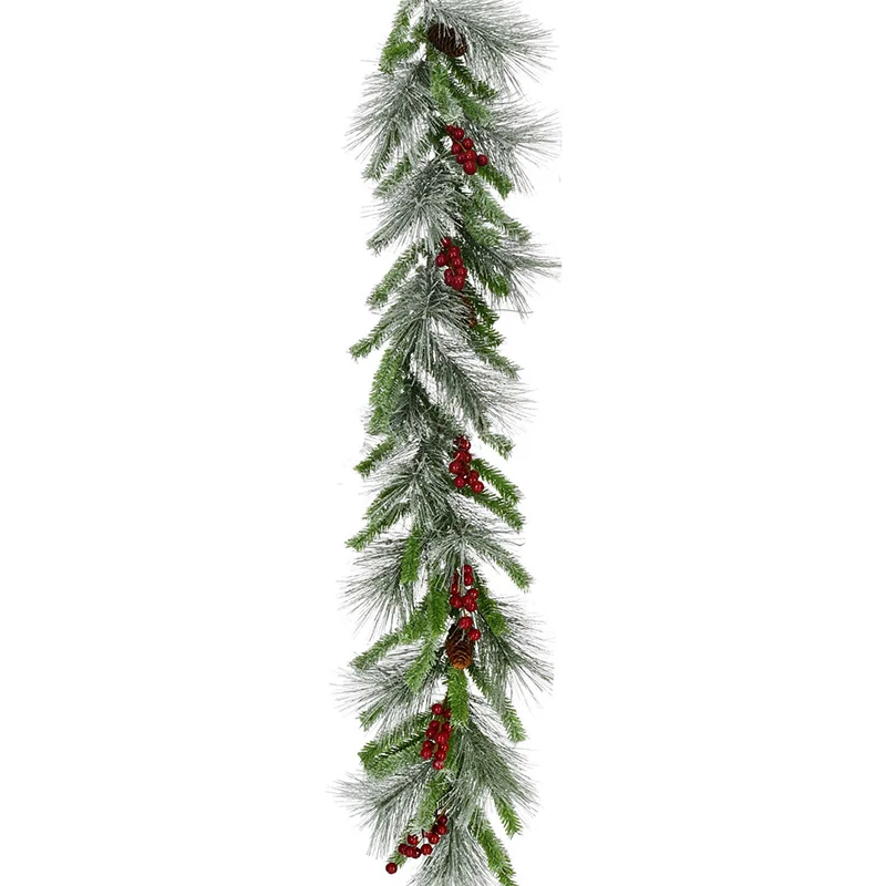 Fraser-Hill-Farm-9ft-Lightly-Flocked-Pine-Christmas-Garland-with-Red-Berries