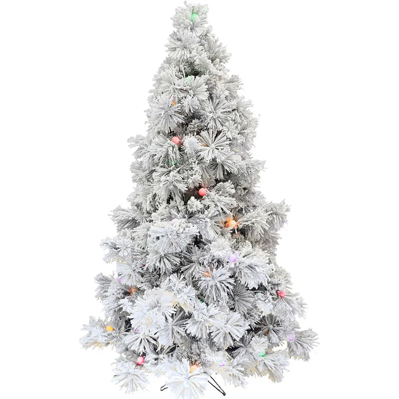 Fraser-Hill-Farm-Snowy-7-5ft-Pine-Christmas-Tree-with-Multi-colored-G40-LED-Lights