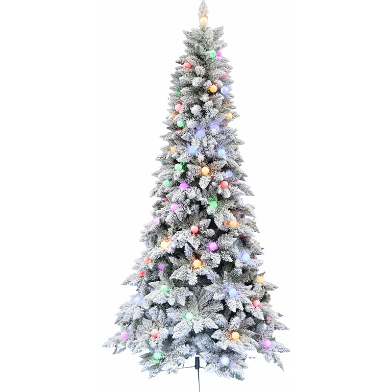 Fraser-Hill-Farm-White-6-5ft-Tail-Slim-Snowy-Tree-with-Multi-colored-G40-LED-Lights