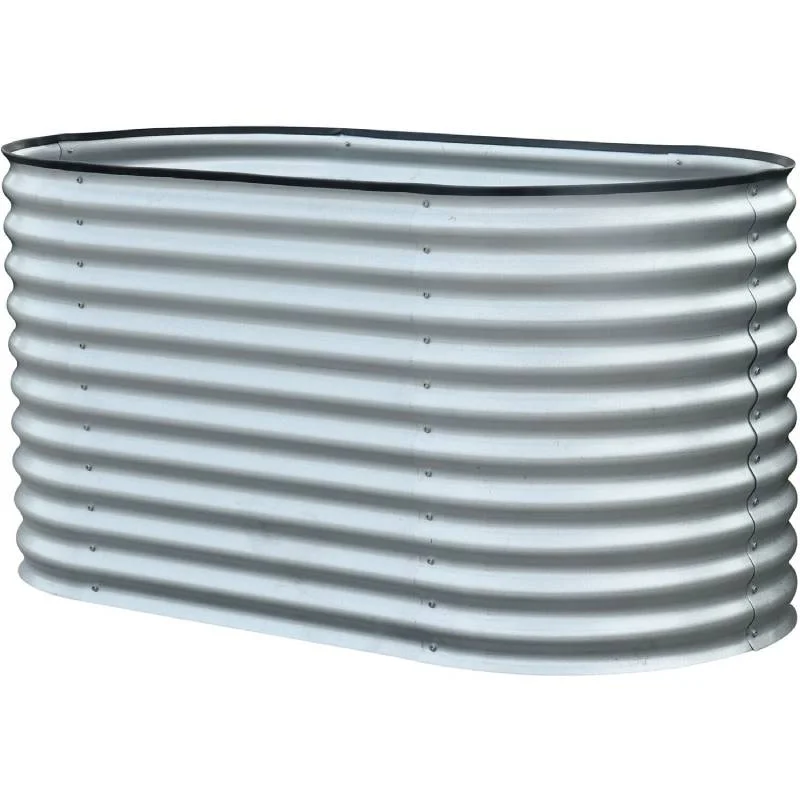 Hanover-HANOVGB-1SLV-Galvanized-Steel-Oval-Round-Raised-Planter-Bed-63-x-31-x-32-1
