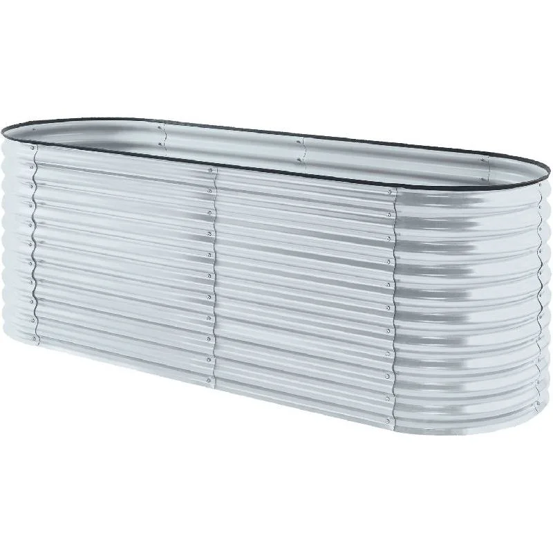 Hanover-HANOVGB-2SLV-Galvanized-Steel-Oval-Round-Raised-Planter-Bed-94-x-31-x-32-1