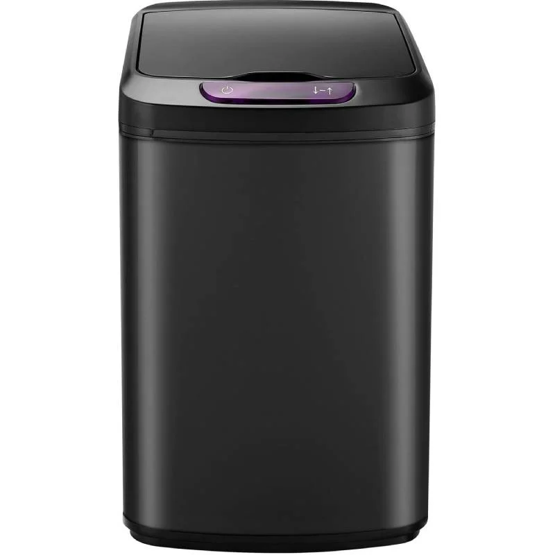 Hanover-HTRASH9L-5-9L-Black-Stainless-Steel-Motion-Sensor-Trash-Can-1