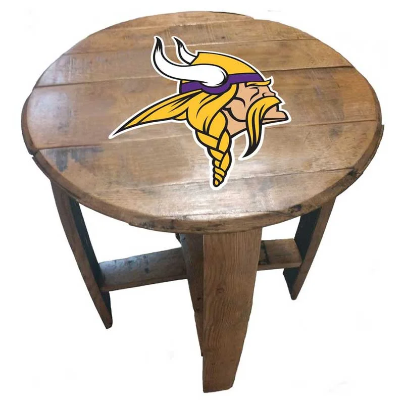 Imperial-Minnesota-Vikings-Oak-Barrel-End-Table2