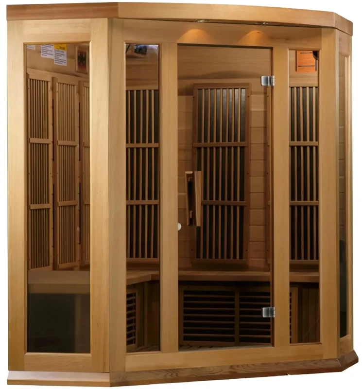 Maxxus-3-Person-Deluxe-Low-EMF-FAR-Infrared-Red-Cedar-Sauna