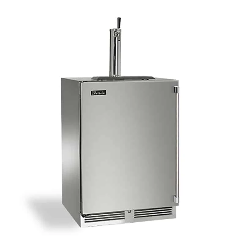 Perlick-24-In-Single-Tap-SS-Indoor-Left-Hinge-Kegerator