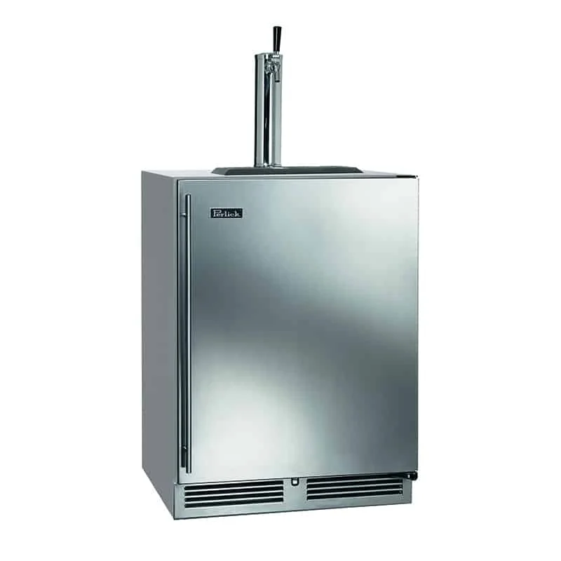 Perlick-24-In-Single-Tap-SS-Outdoor-Right-Hinge-Kegerator