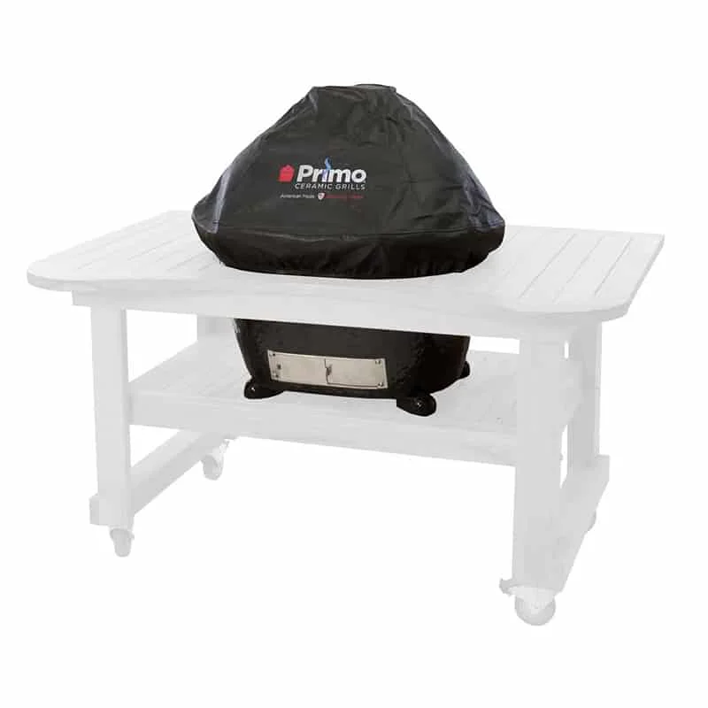 Primo-Grill-Cover-for-All-Oval-Built-In-Applications-on-grill-in-table